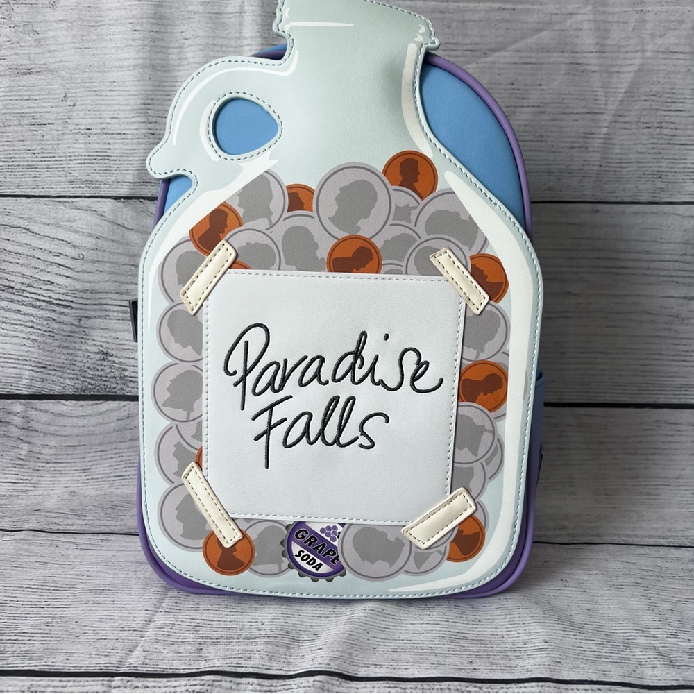 Loungefly Disney Pixar Paradise Falls Coin Jar Mini Backpack NWT